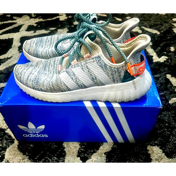 Adidas Kaptir X Running Shoes EG2641 Women’s 6.5 Teal Pink Knit - Picture 1 of 5